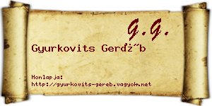 Gyurkovits Geréb névjegykártya